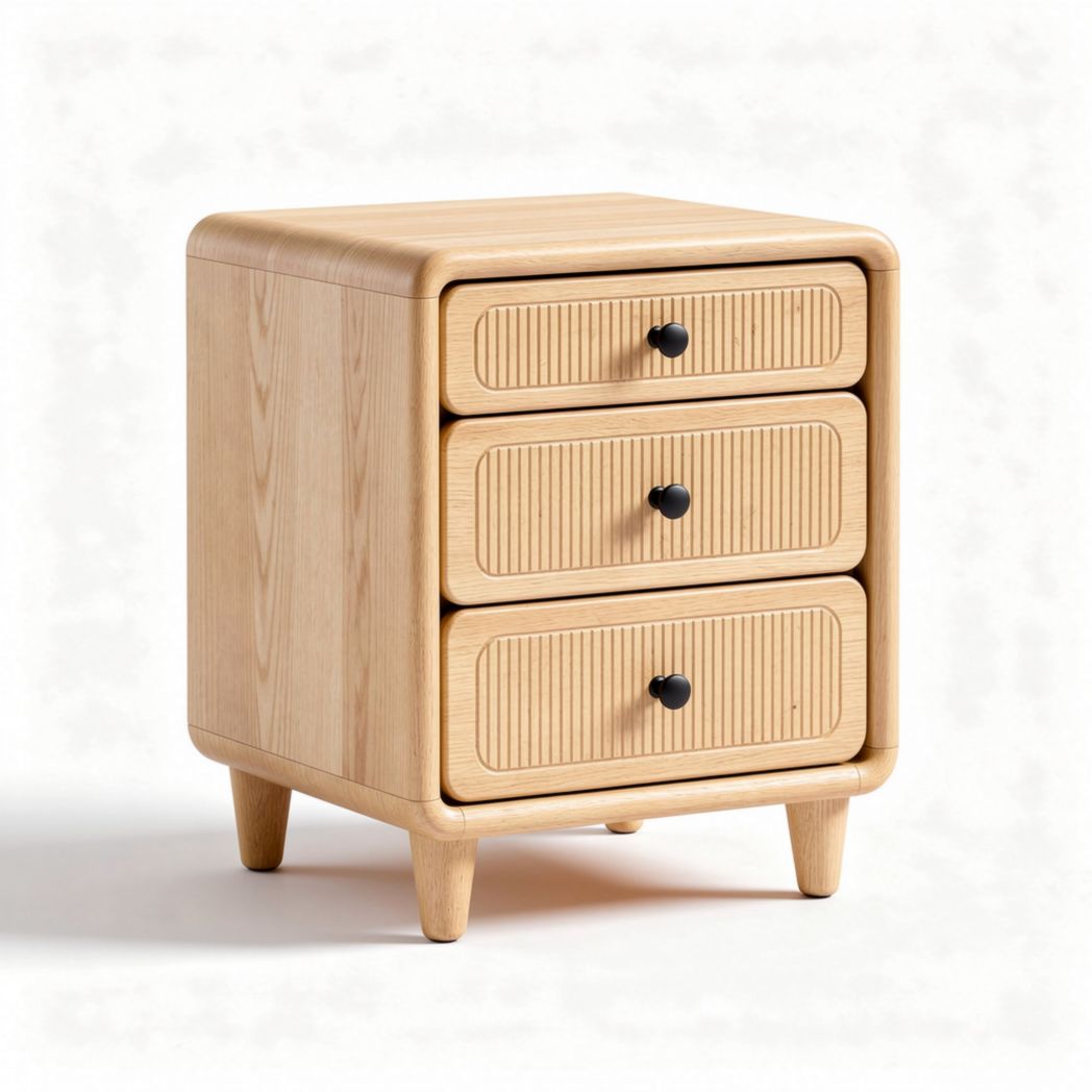 Wooden Nightstand with Three Drawers for Bedroom Storage – 40 x 35 x 50cm