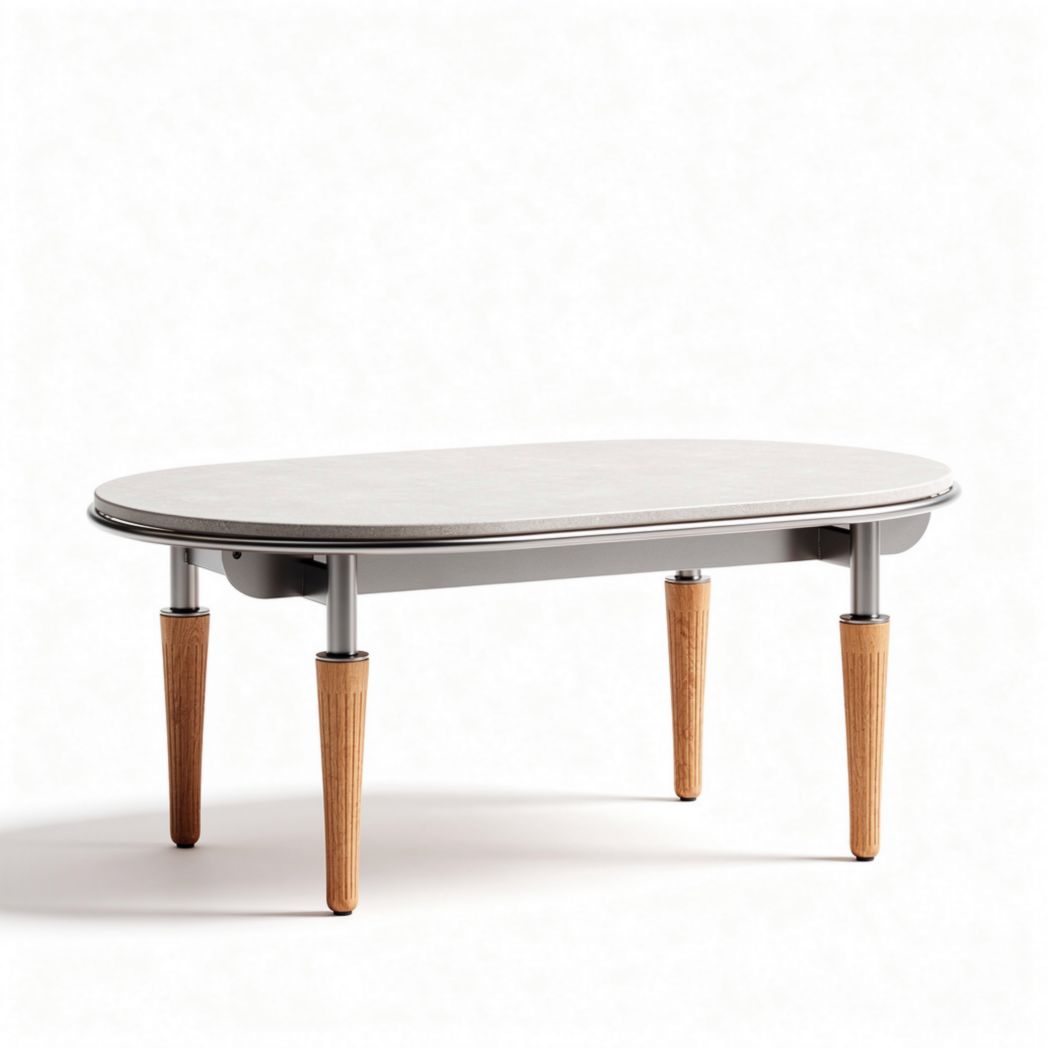 Rectangular Coffee Table for Living Room Use Made of Wood and Metal 120 x 60 x 45cm