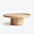 Round Wooden Coffee Table for Living Room Use, Made of Solid Wood, 90 x 60 x 35cm