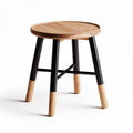 Wooden Round Stool – Suitable for Indoor Seating – Made of Wood and Metal – 30 x 30 x 45cm