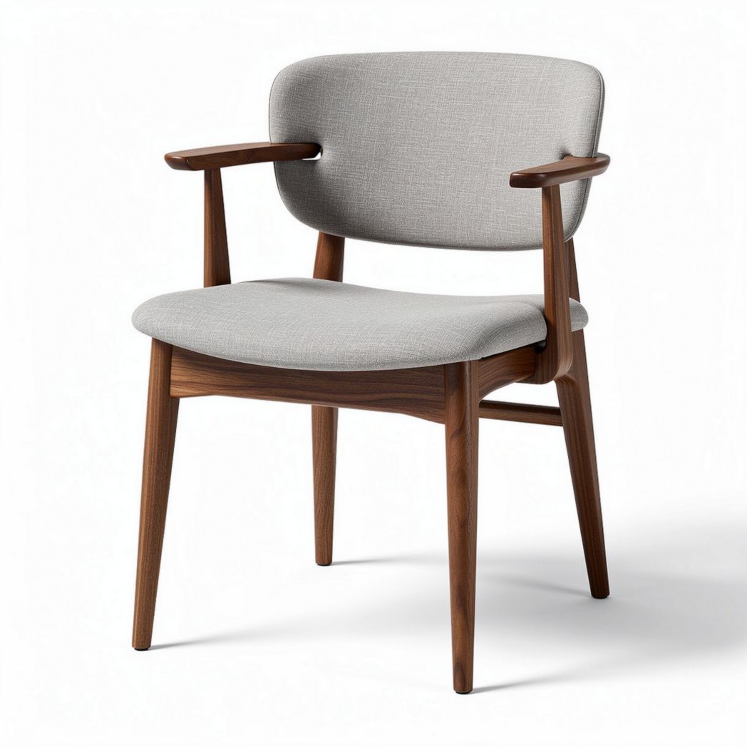 Wooden Dining Chair with Upholstered Seat – Suitable for Dining Spaces – Main Material: Wood and Fabric – 55 x 55 x 80cm