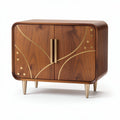 Wooden Nightstand with Decorative Design – Suitable for Bedroom Storage – Crafted from Solid Wood – 60 x 40 x 45cm
