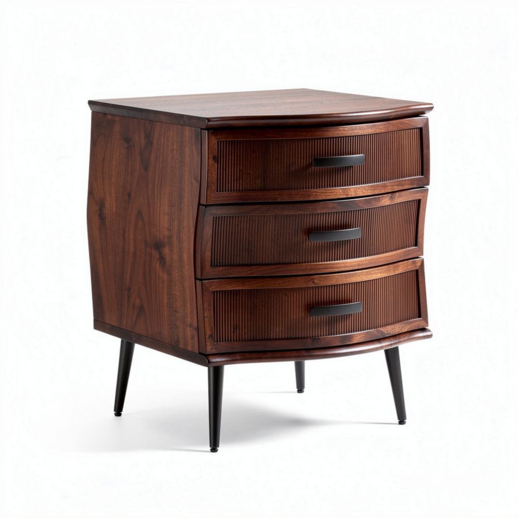 Wooden Nightstand with Three Drawers for Bedroom Storage – 60 x 40 x 70cm