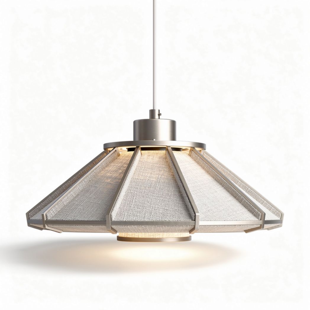 Metal Pendant Light Fixture – Suitable for Home or Office Use – Made with Metal and Fabric – 27 x 27 x 18cm