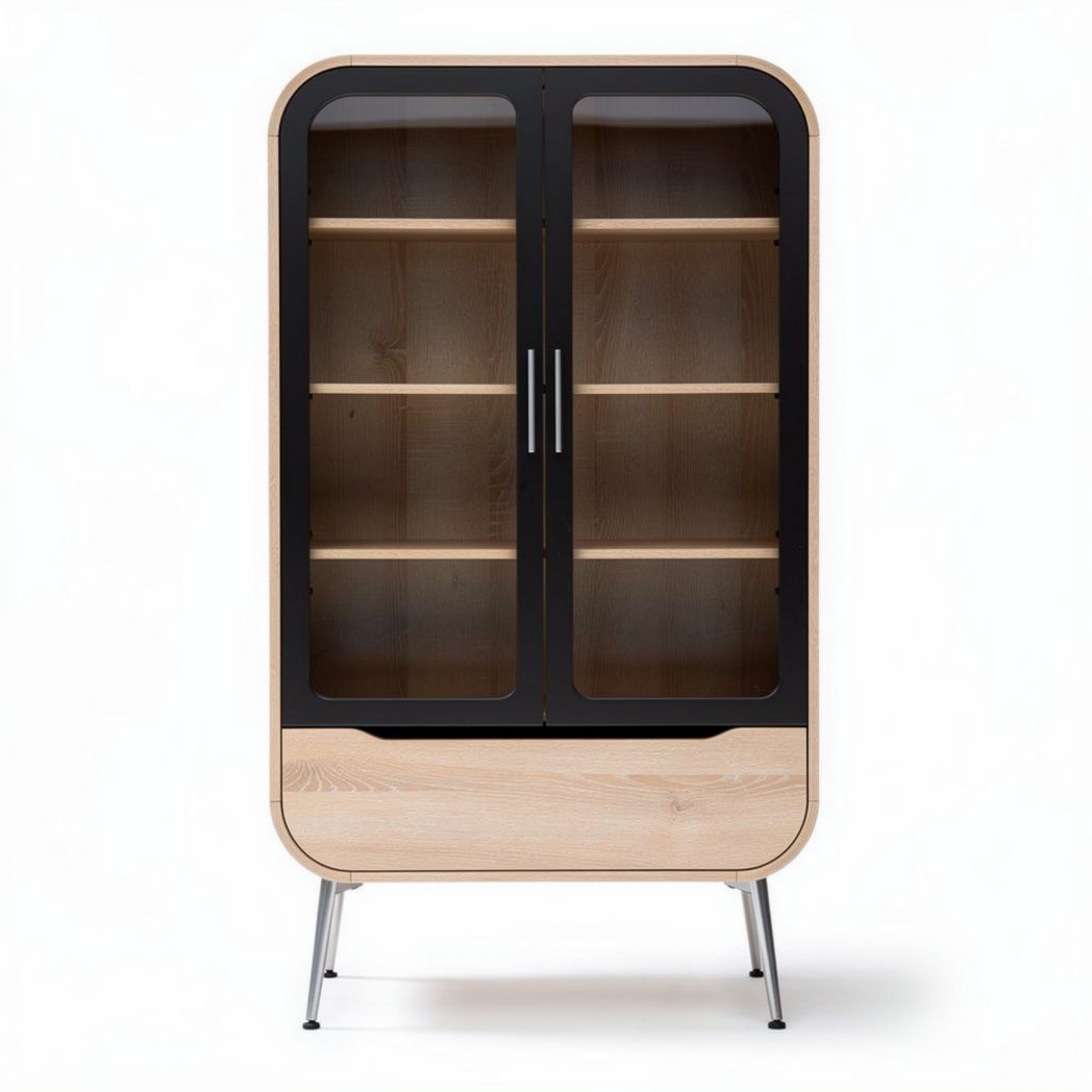 Glass Front Display Cabinet for Living Room Use – Made of Wood and Glass – 85 x 40 x 150cm