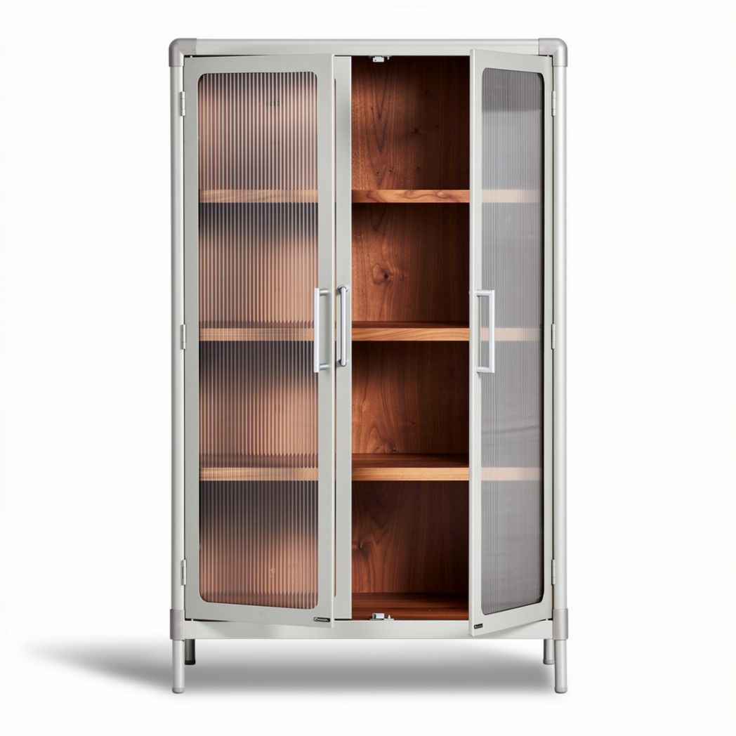 Metal And Wood Display Cabinet For Storage And Organization – 80 x 40 x 160cm