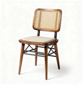 Rattan Back Dining Chair for Indoor Use with Wooden Frame – 45 x 45 x 85cm