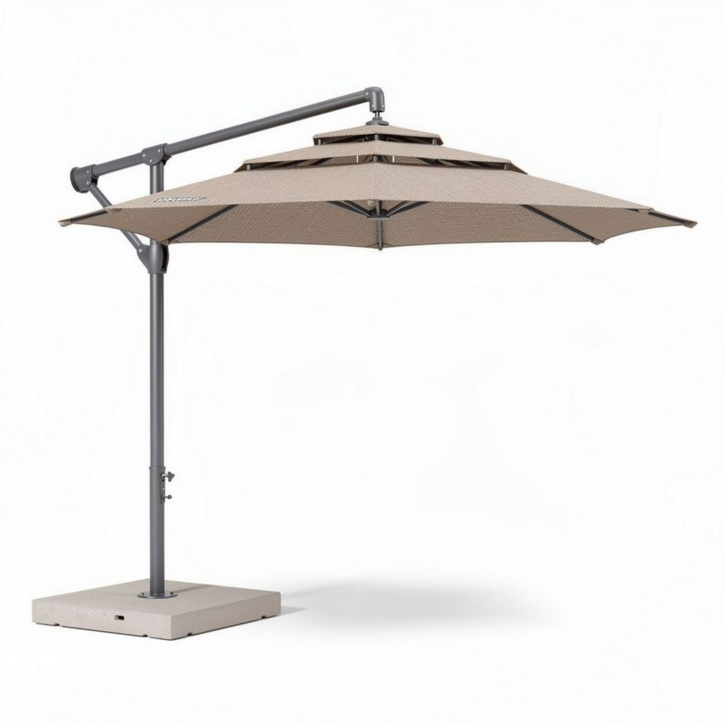 Patio Umbrella for Outdoor Shade – Fabric and Metal Construction – 220 x 300 x 250cm