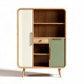 Wooden Storage Cabinet with Open Shelves and Doors for Living Room – 100 x 40 x 150cm